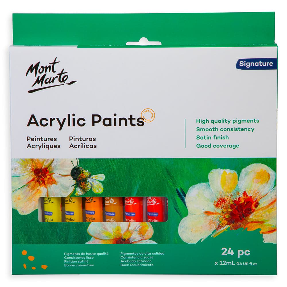 Mont Marte Acrylic Paint Set (24 Colors x 12ml)