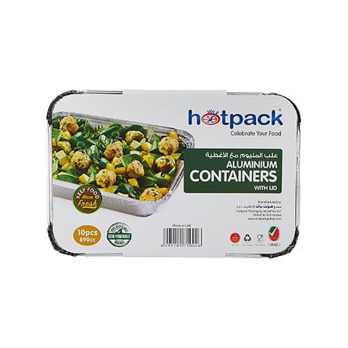 Hotpack Aluminum Food Container with Lid (10 Pieces)