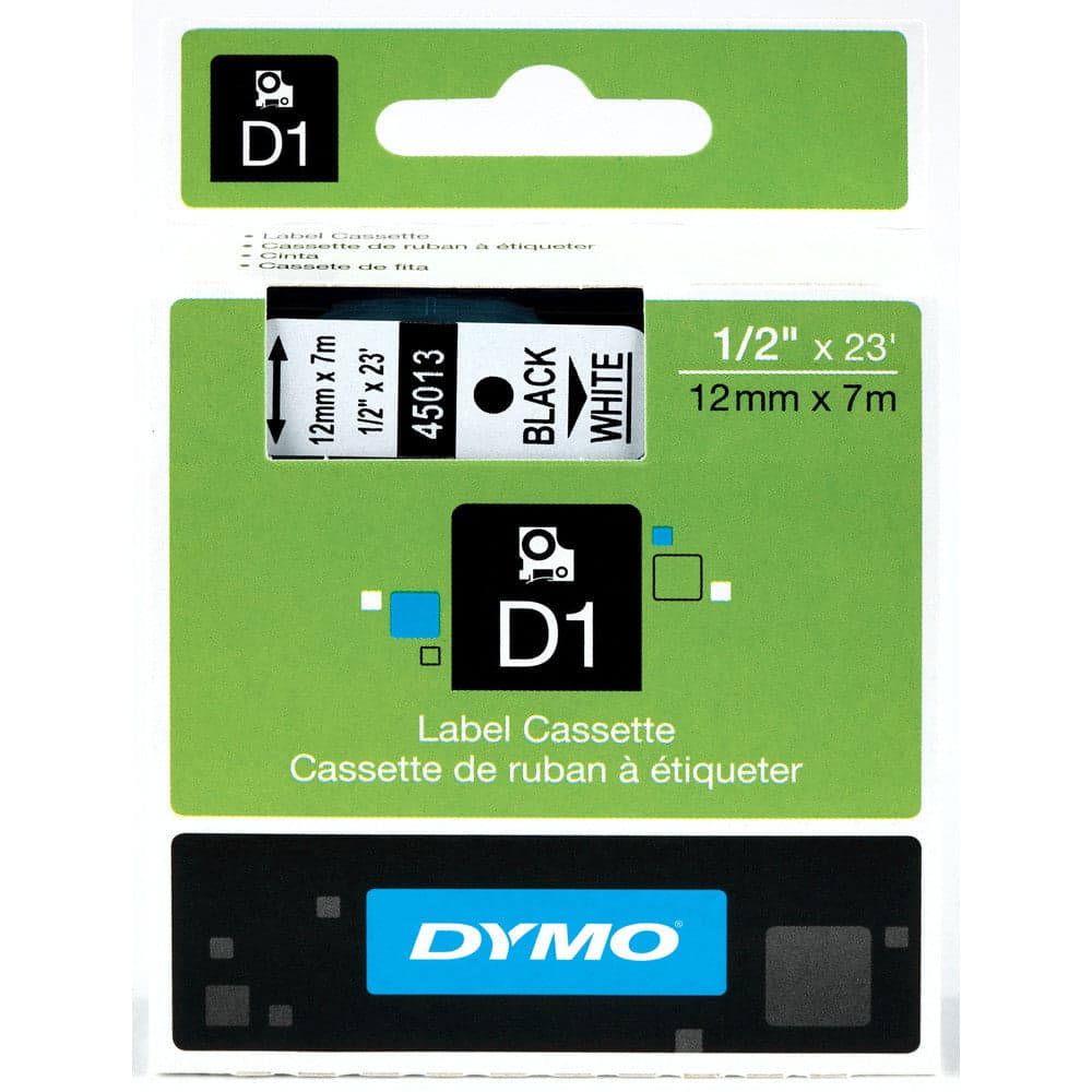 DYMO D1 Label Tape 12mm x 7m (Black on White)